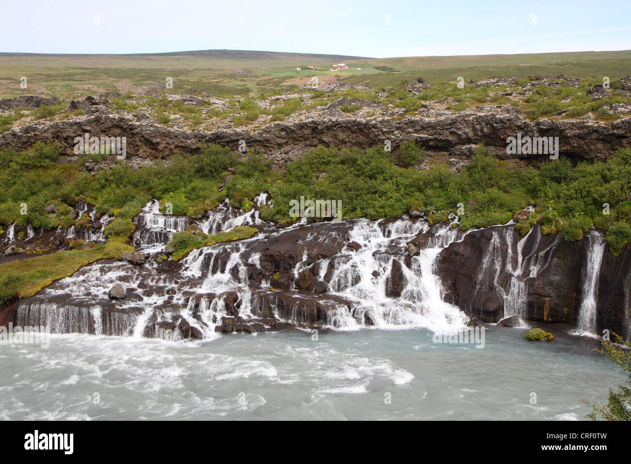 waterfall Hraunfossar, Iceland Stock Photo