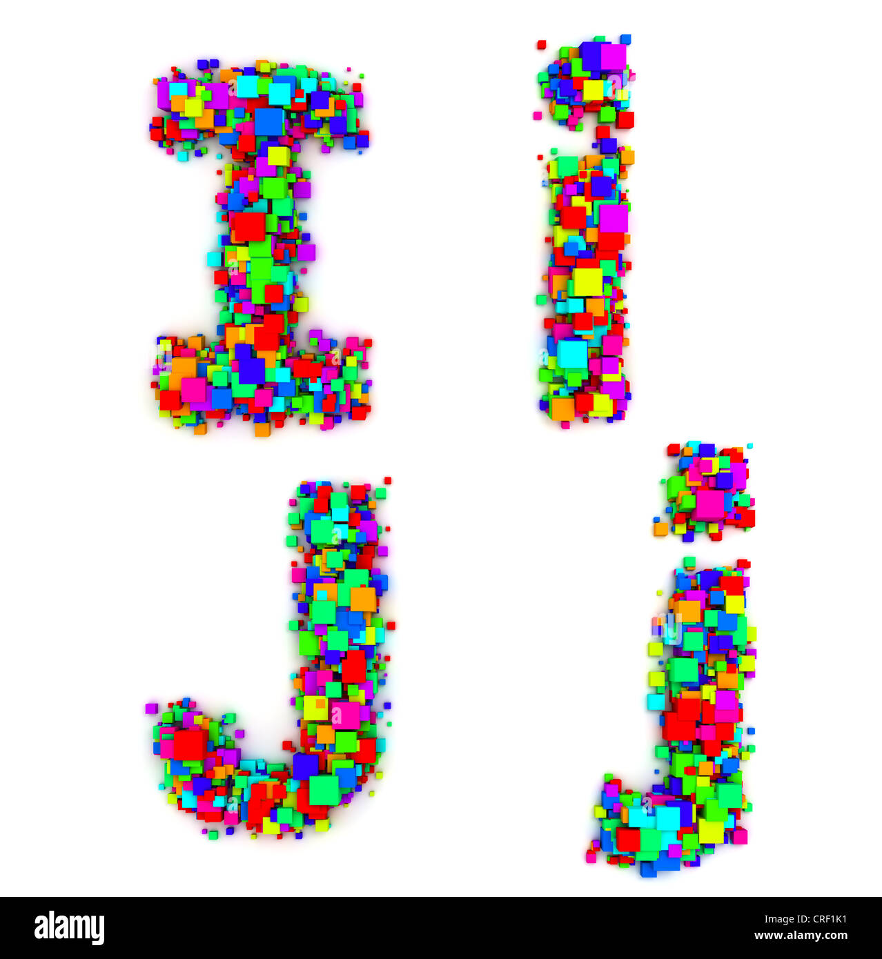 Letters made of colorful boxes Stock Photo Alamy