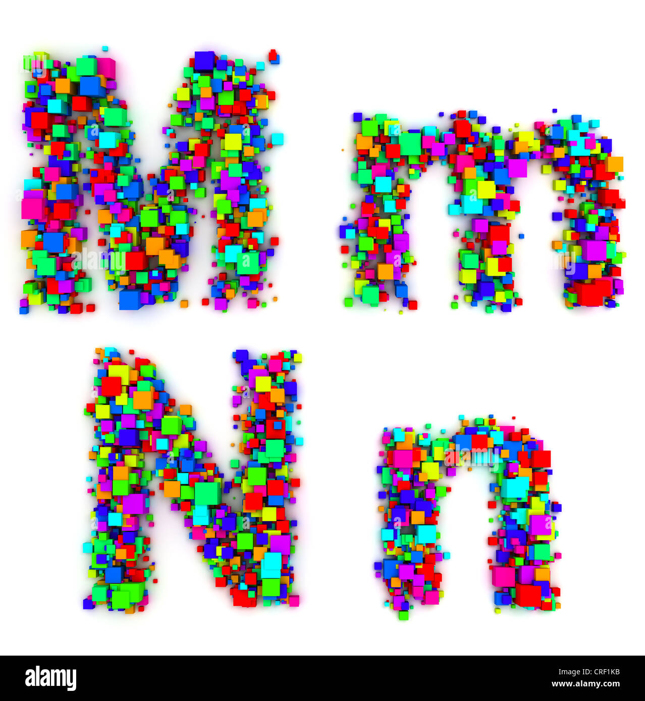 Letters made of colorful boxes Stock Photo Alamy