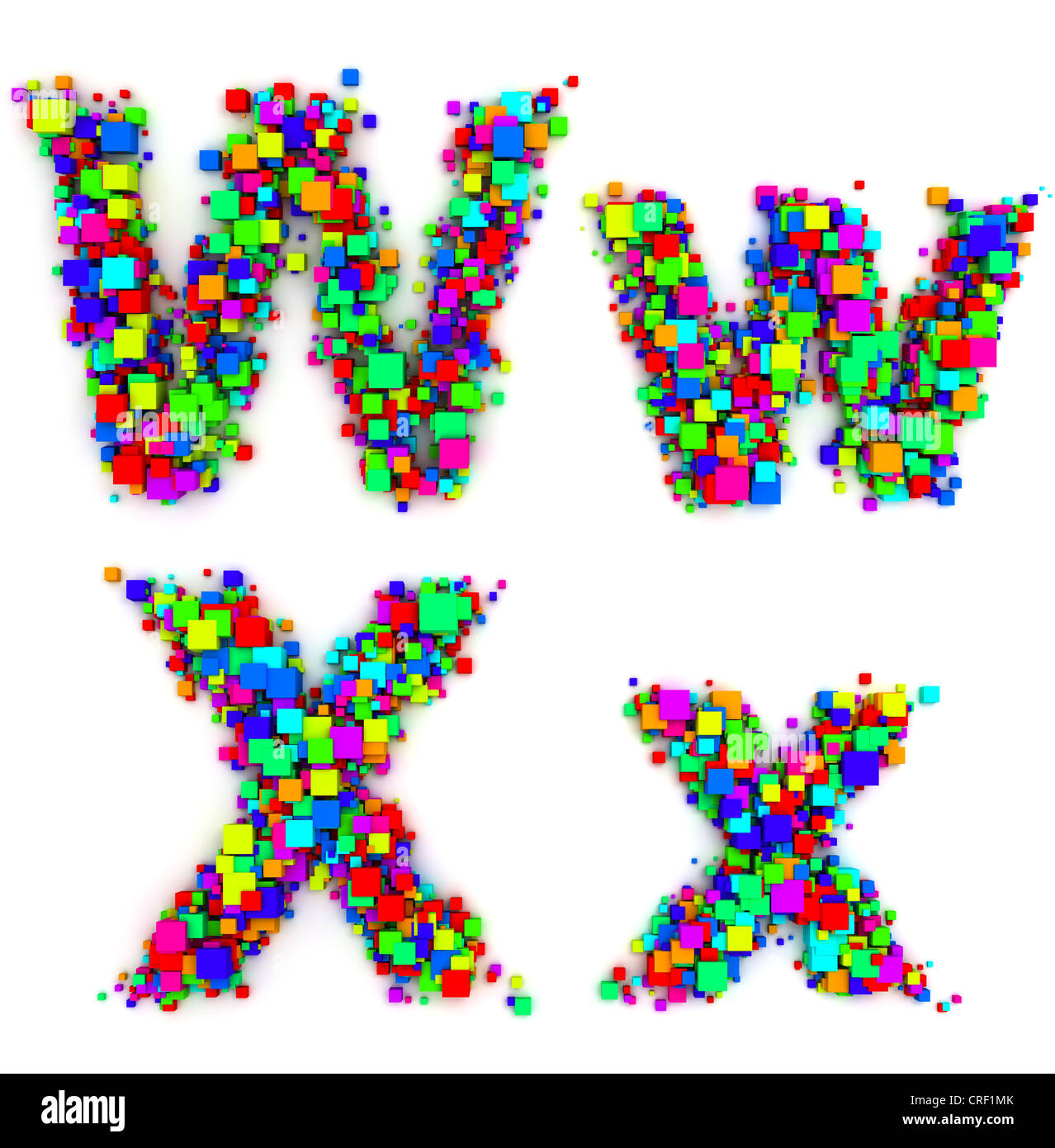 Letters made of colorful boxes Stock Photo Alamy