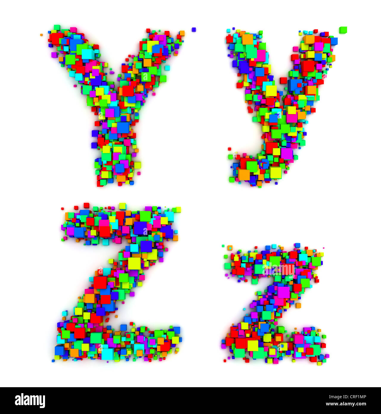 Letters made of colorful boxes Stock Photo Alamy