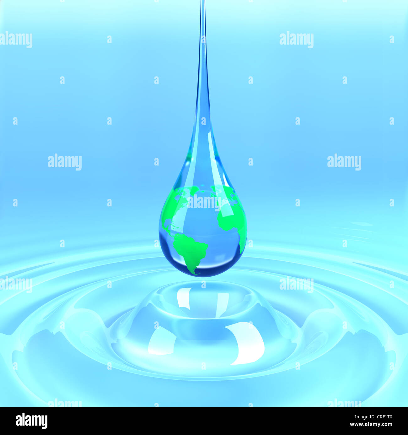 Earth water drop Stock Photo