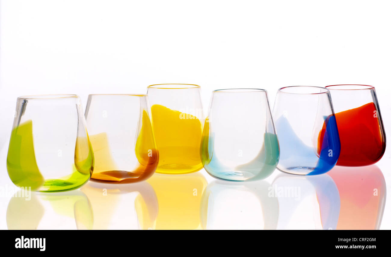 Multicolor glassware Stock Photo Alamy