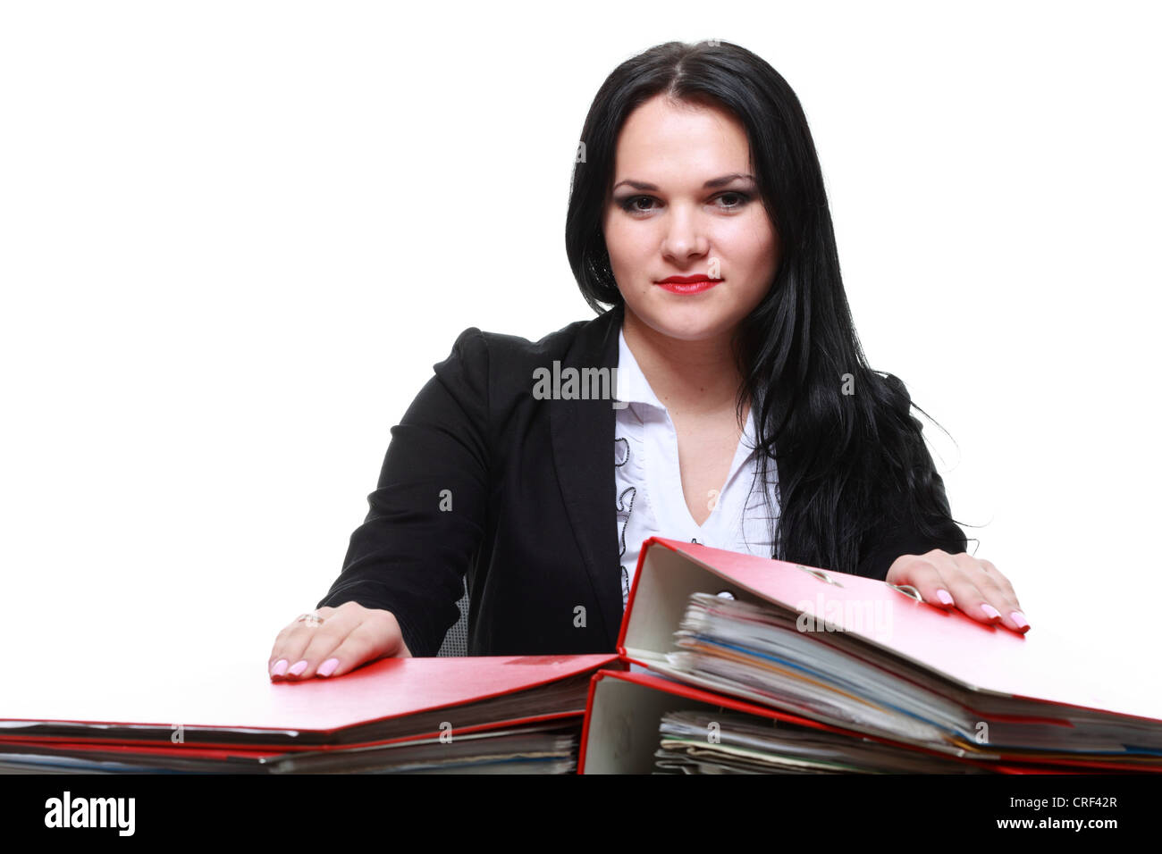 modern business woman sitting at office desk Stock Photo - Alamy