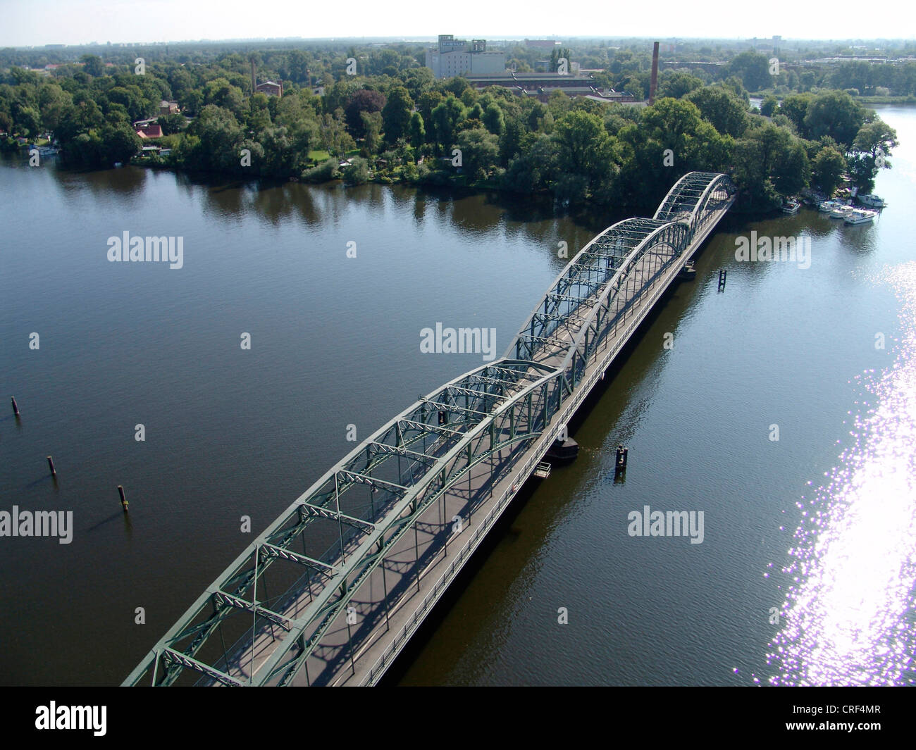 Spandauer See, Wasserstadt, island Eiswerder, Germany, Berlin Stock Photo