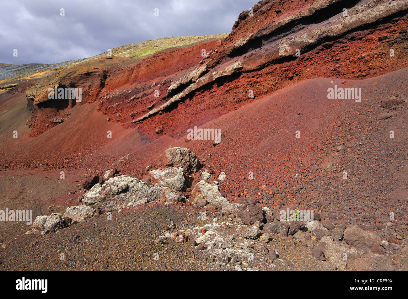 brightly coloured volcanic rocks and soils, Iceland Stock Photo