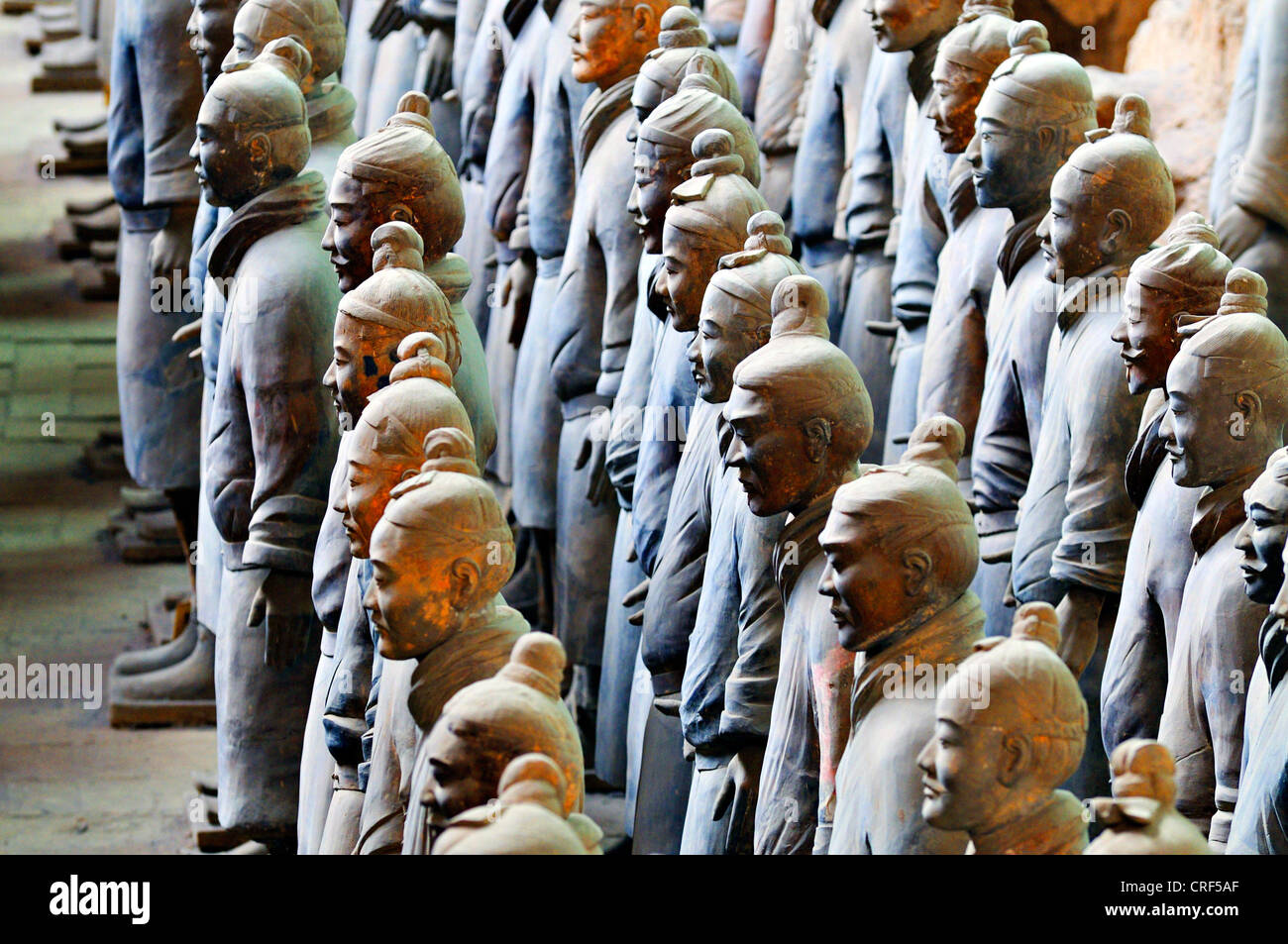Terracotta Army, terracotta figures in the mausoleum, China Stock Photo