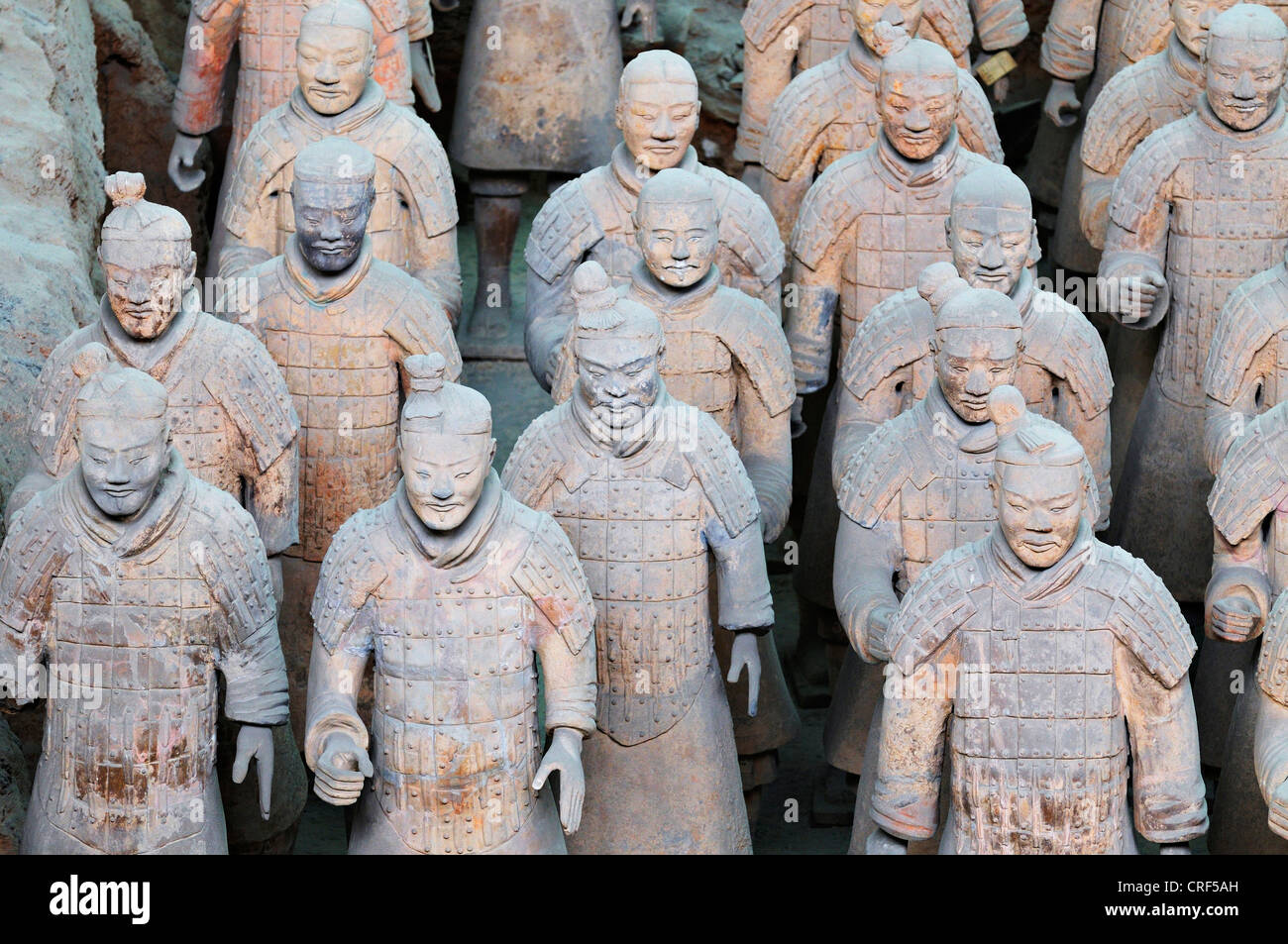 Terracotta Army, terracotta figures in the mausoleum, China Stock Photo