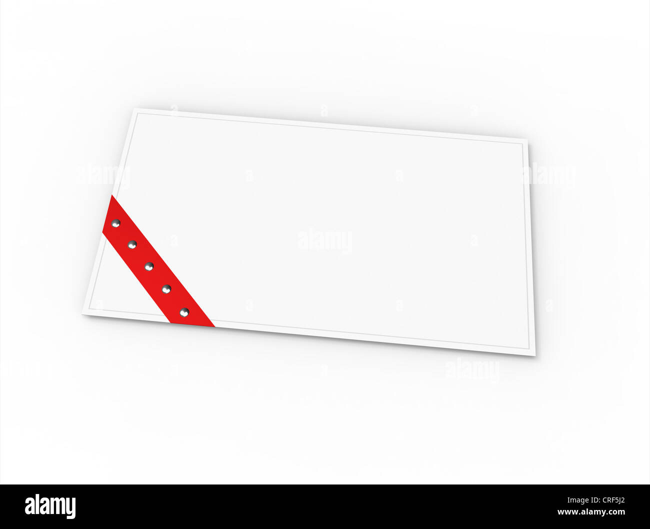 Blank greeting card (for wishes or congratulation) with red ribbon Stock Photo
