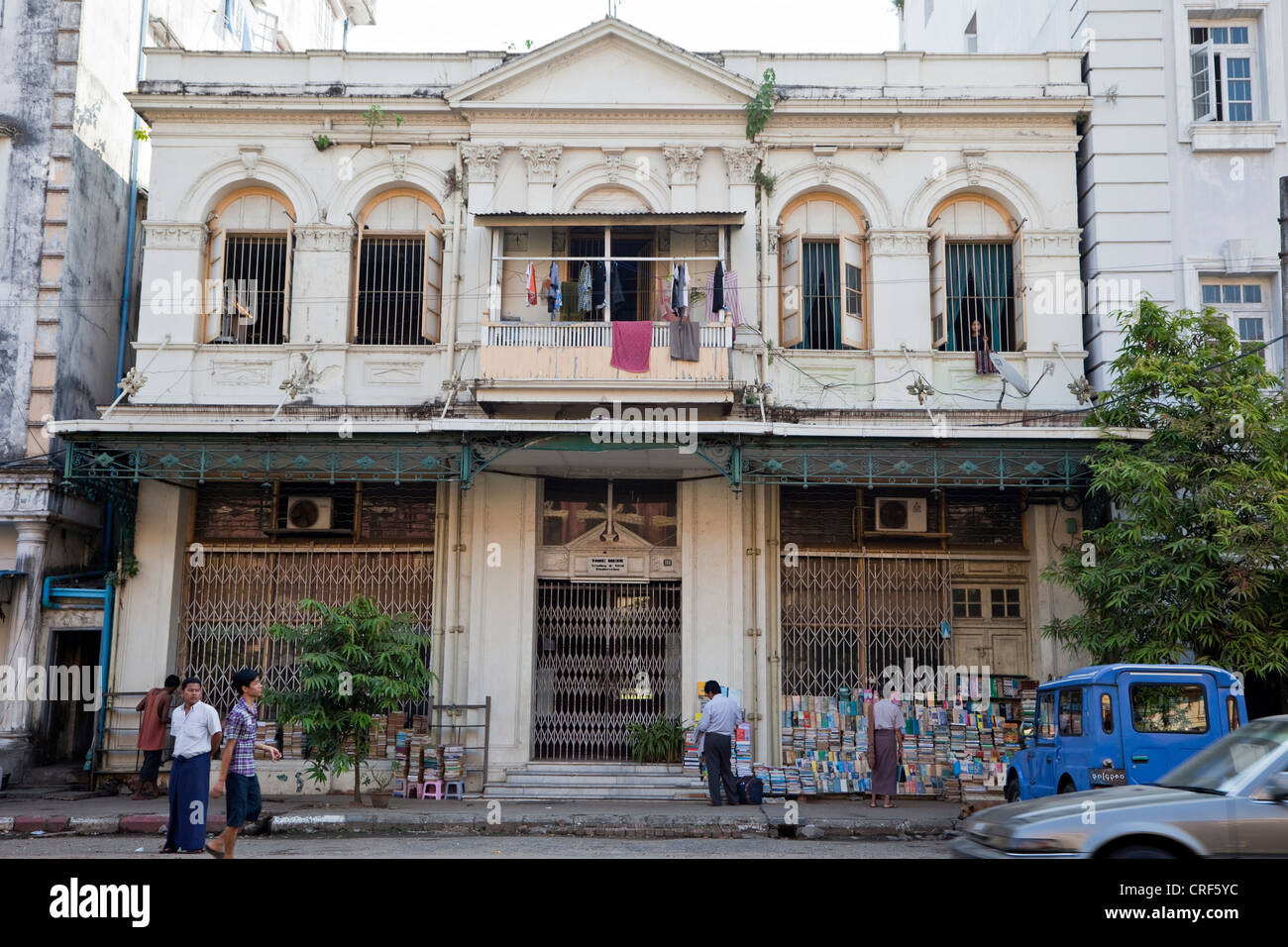 Myanmar, Burma, Yangon. Colonial Era Architecture. Pansodan Street