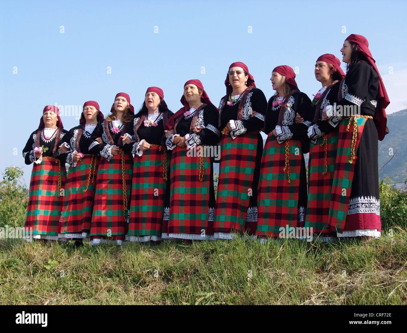 local costume group at the rose festival in Karlovo, Bulgaria Stock Photo