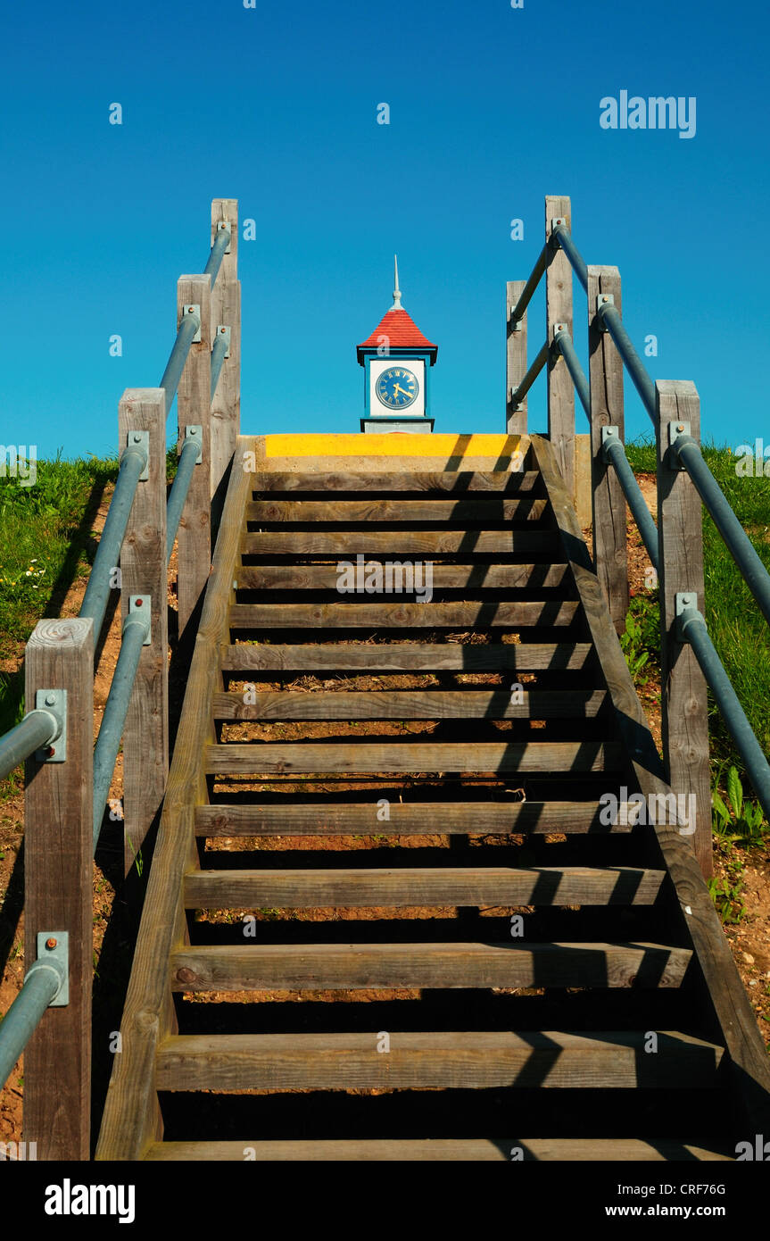 Stairs from the beach leading to the pavilion on the seafront at Frinton in Essex Stock Photo
