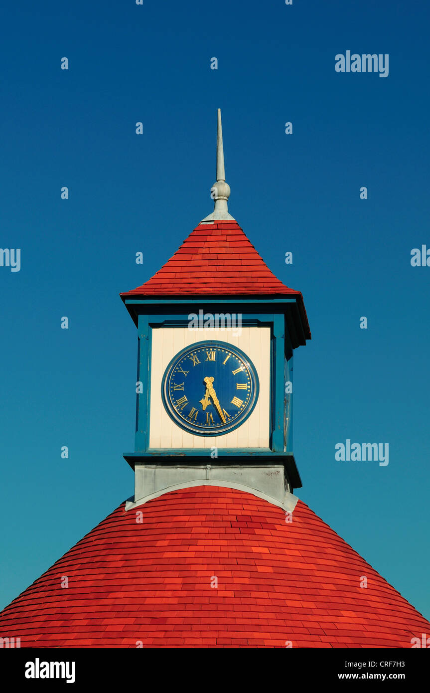 Clock tower on top of landmark pavilion, Frinton in Essex Stock Photo