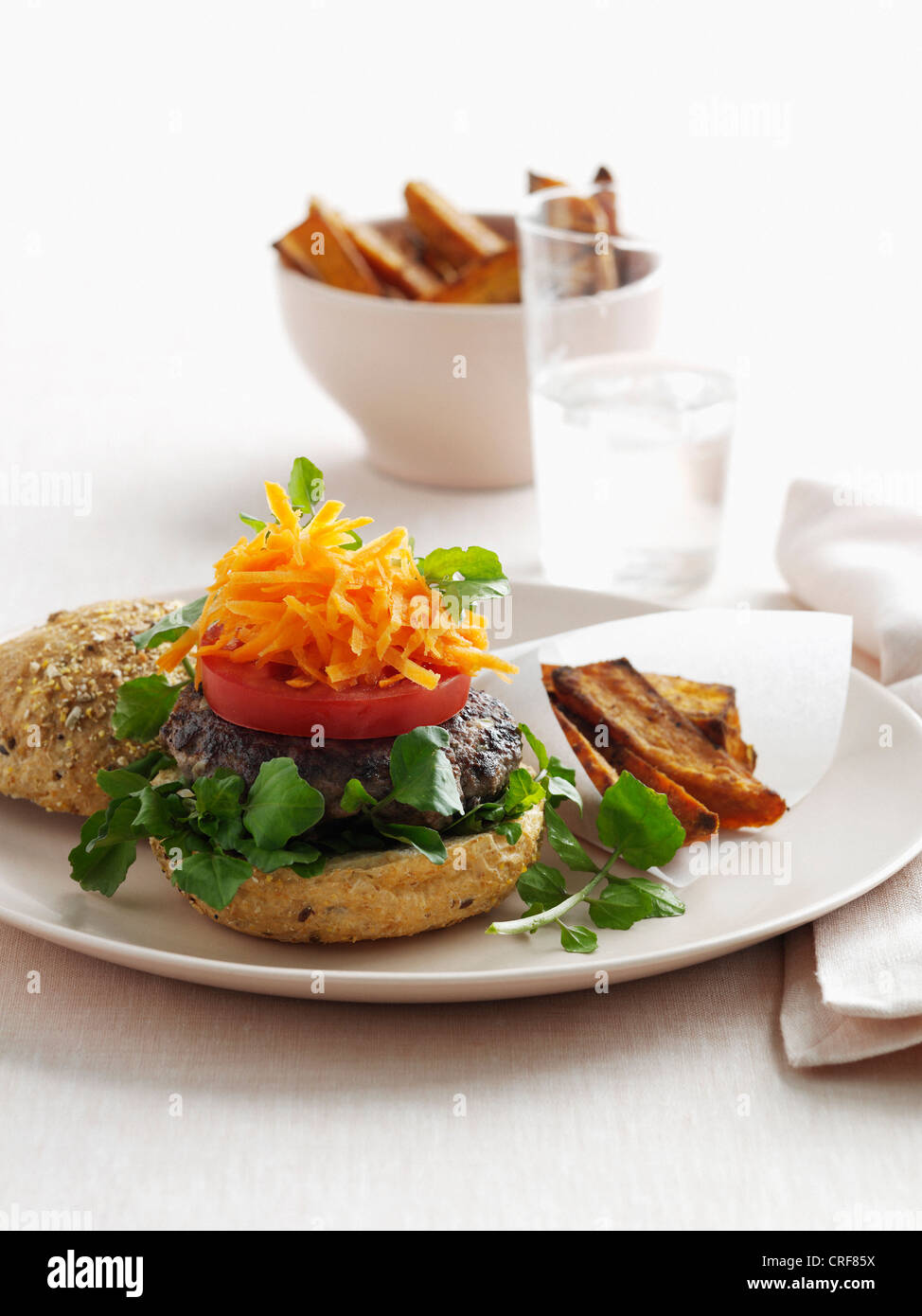 Plate of Middle Eastern lamb burger Stock Photo Alamy