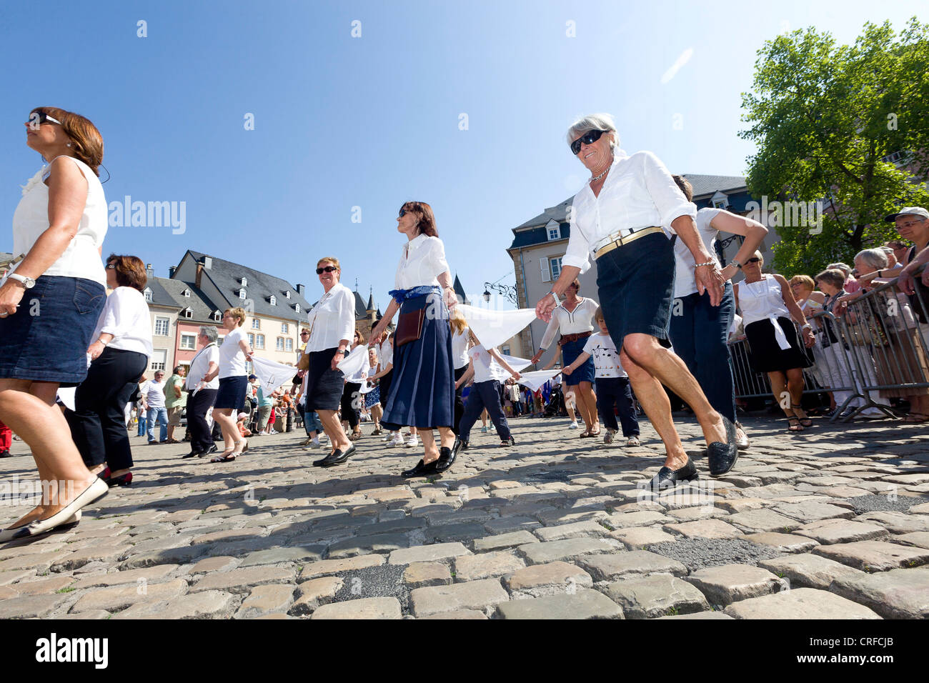 Dancers in the streets of Echternach. Stock Photo
