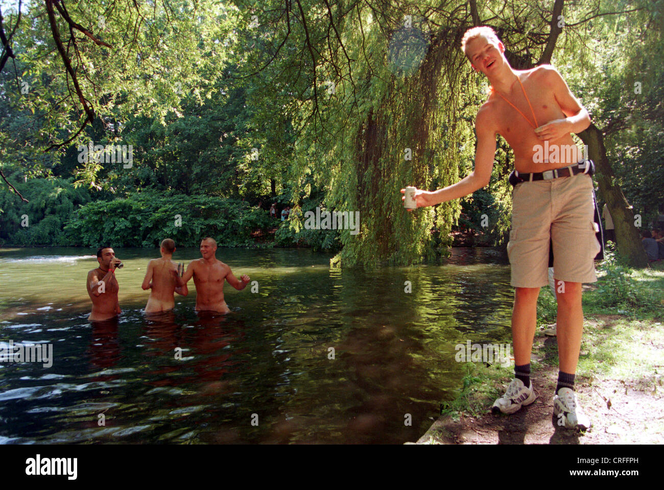 Berlin Germany Love Parade Raver When Skinny Dipping Stock Photo 