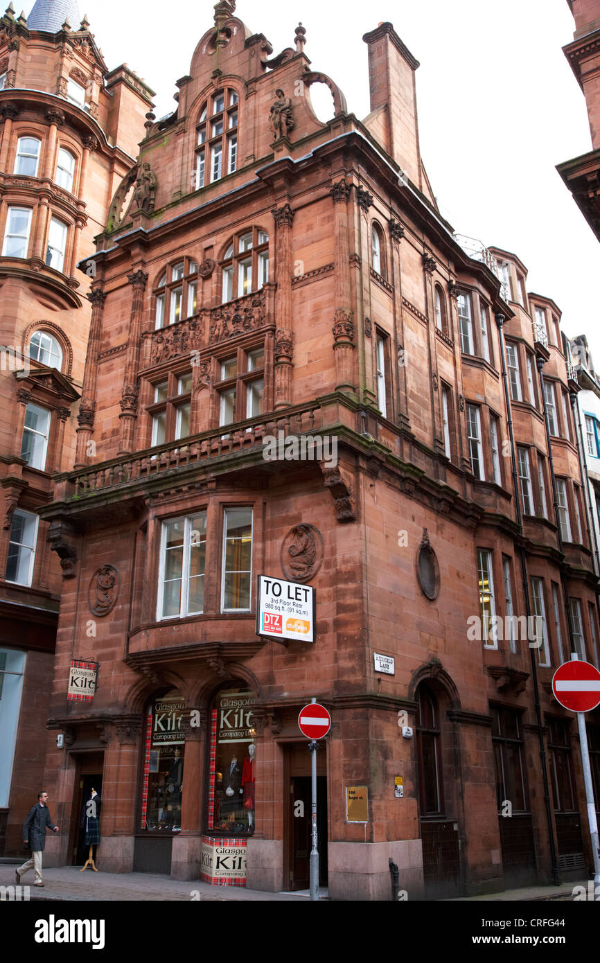 red sandstone building designed by salmon and gillespie 106 hope street and renfield lane glasgow scotland uk Stock Photo