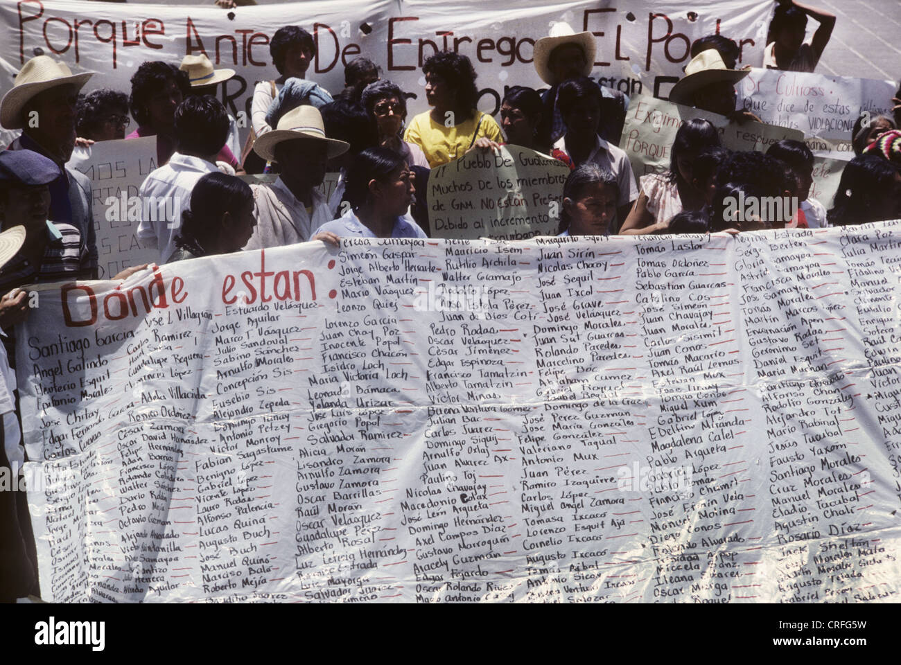 Guatemala 1985. Members of the human rights organisation GAM ( Grupo de