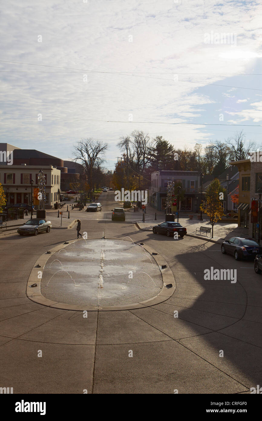 Fountain in downtown East Grand Rapids, Michigan Stock Photo Alamy