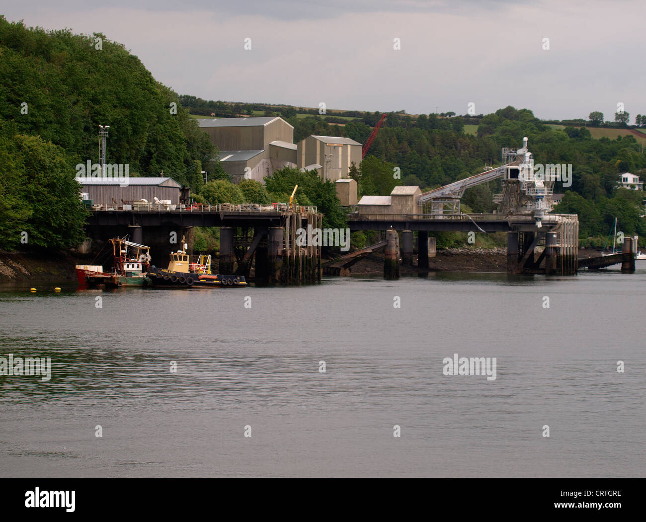 Industrial area on the River Fowey, Cornwall, UK Stock Photo