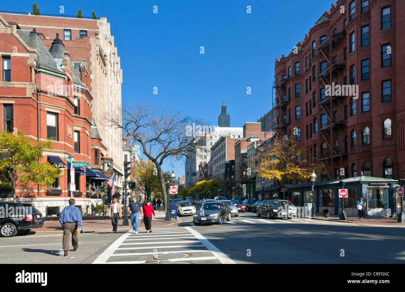 Newbury Street, Boston, Massachusetts, USA Stock Photo