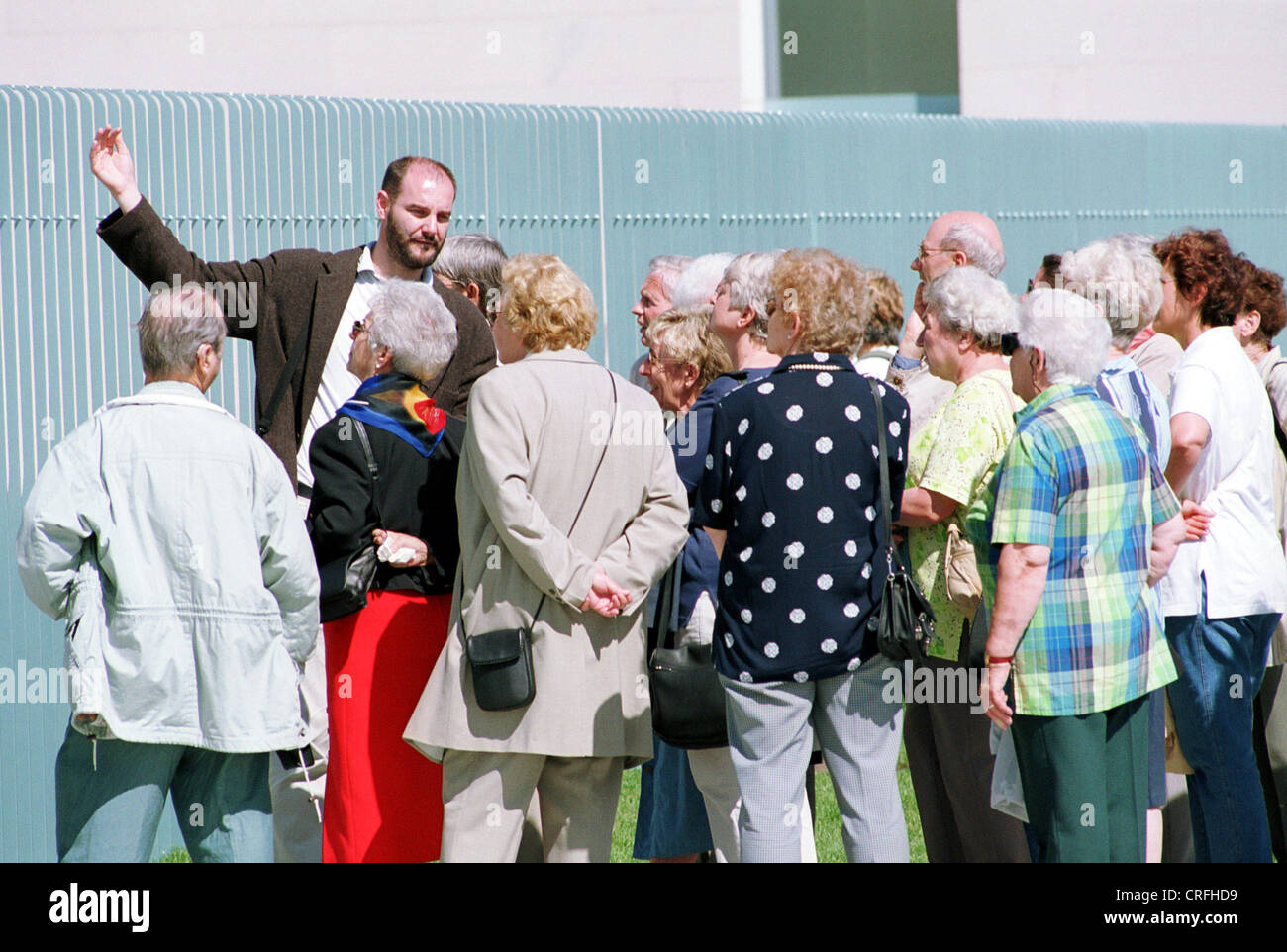 Berlin, Germany, a group of senior citizens lets itself show the chancellorship Stock Photo