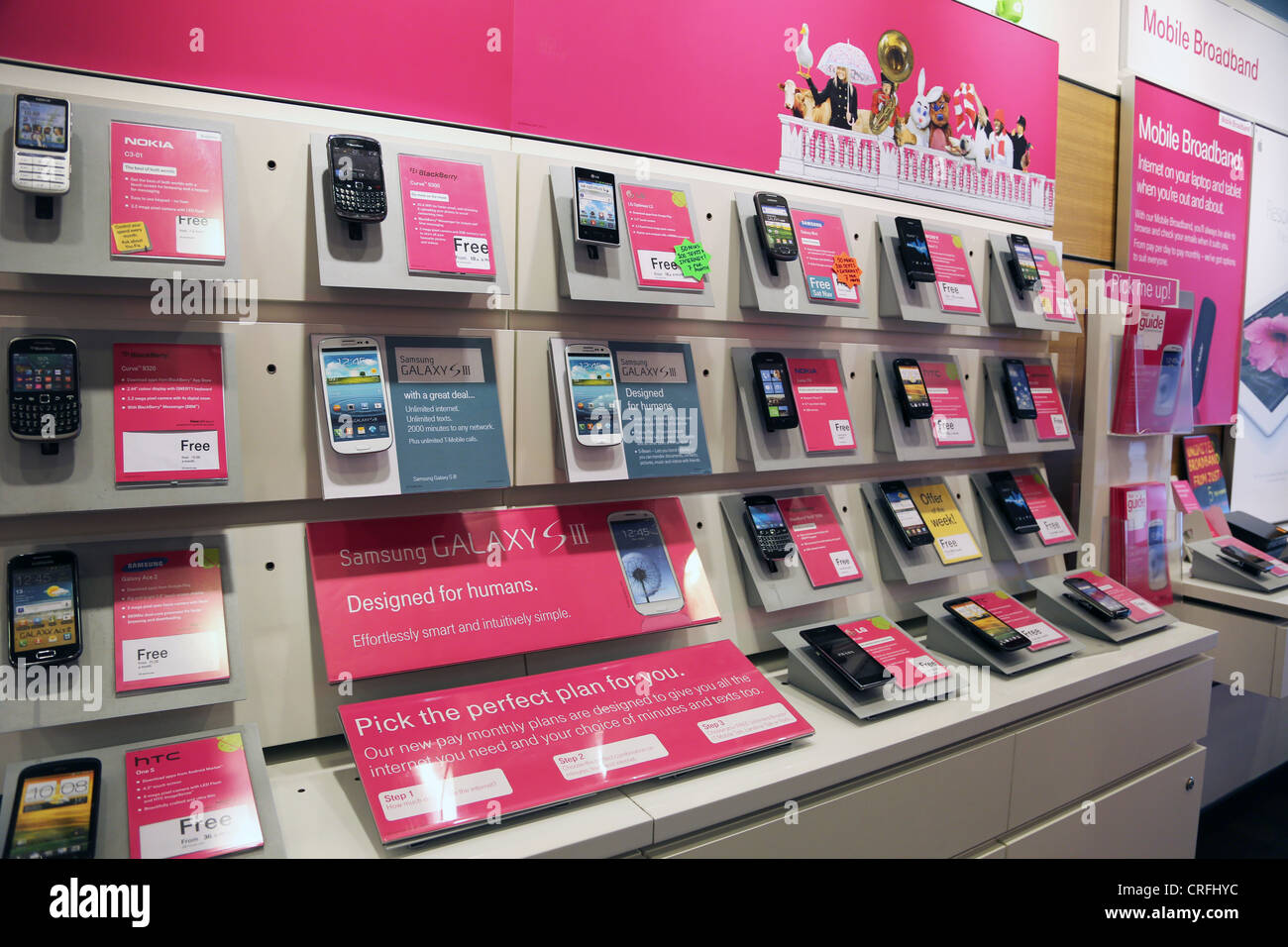 Mobile Phone Display In Mobile Phone Shop Surrey England Stock Photo - Alamy
