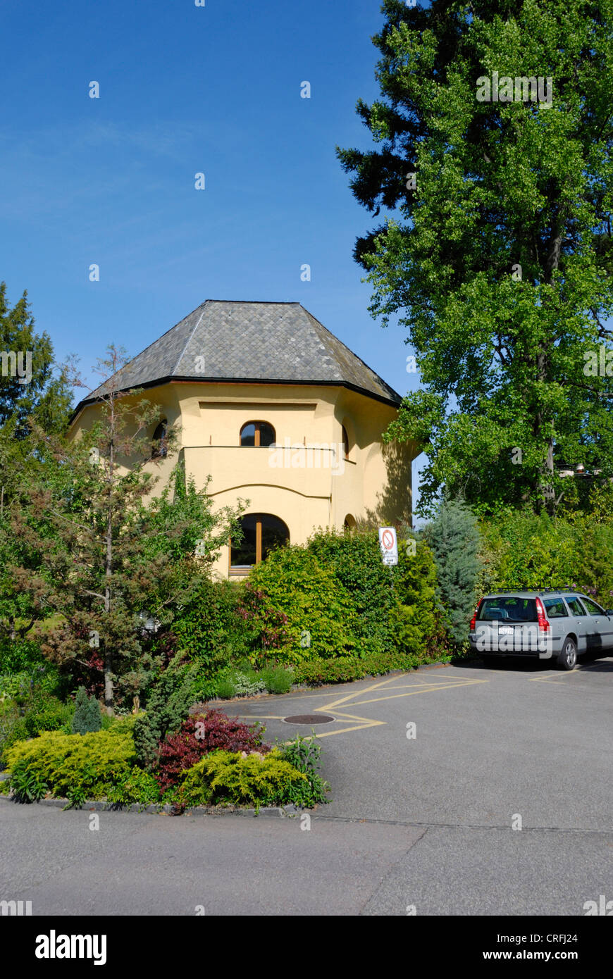 Typical house based on a style created by the philosopher Rudolf Steiner, Dornach near Basel, Switzerland Stock Photo