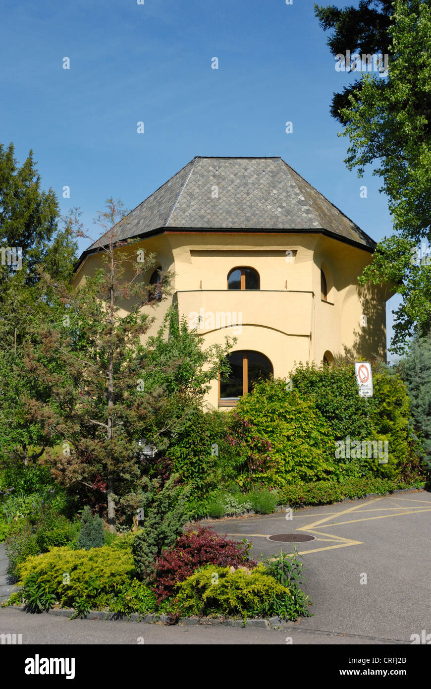Typical house based on a style created by the philosopher Rudolf Steiner, Dornach near Basel, Switzerland Stock Photo