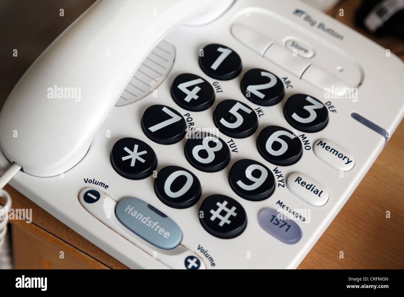 Telephone With Big Buttons Stock Photo