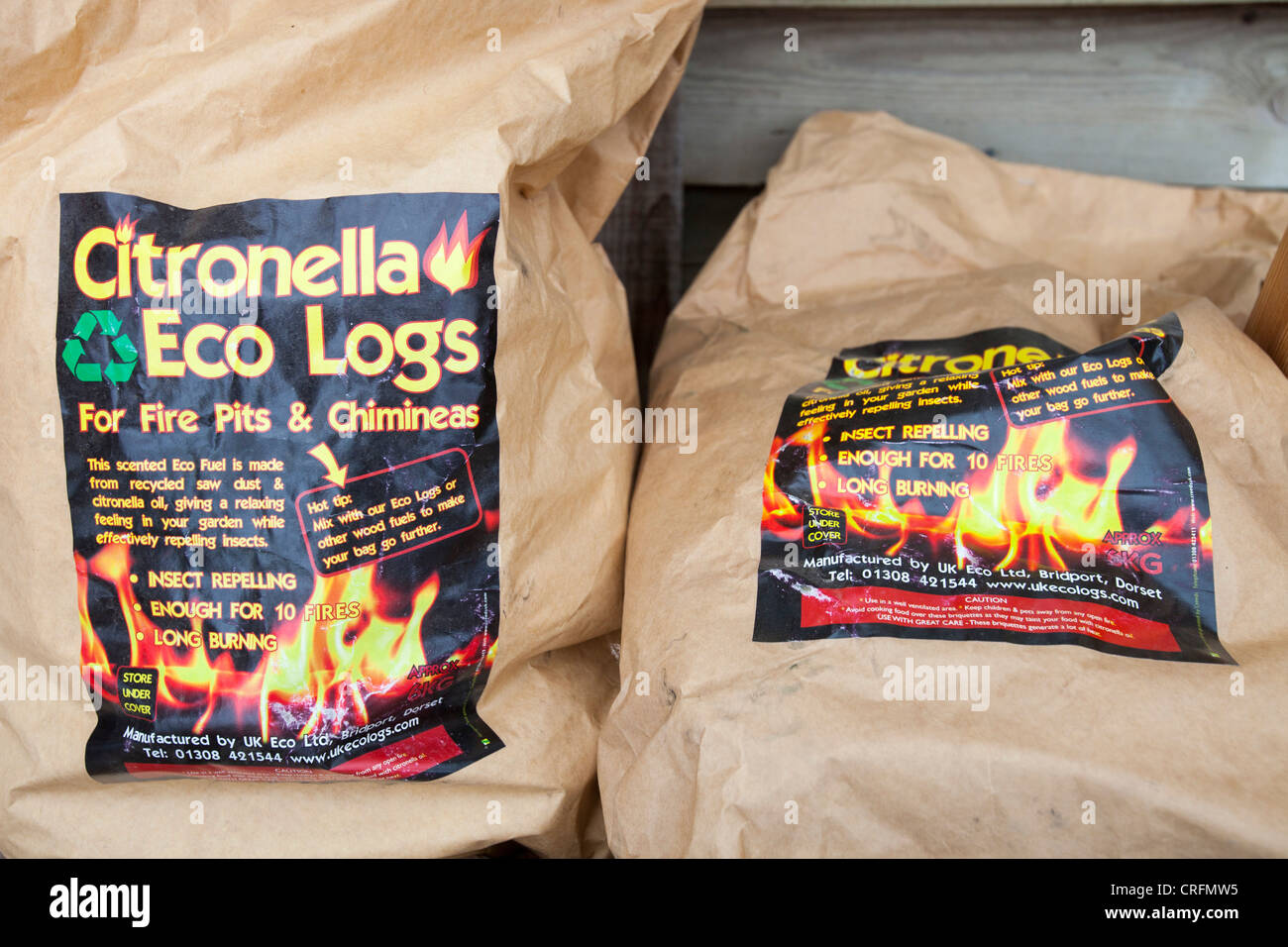Citronella eco logs made from recylced waste material Stock Photo Alamy