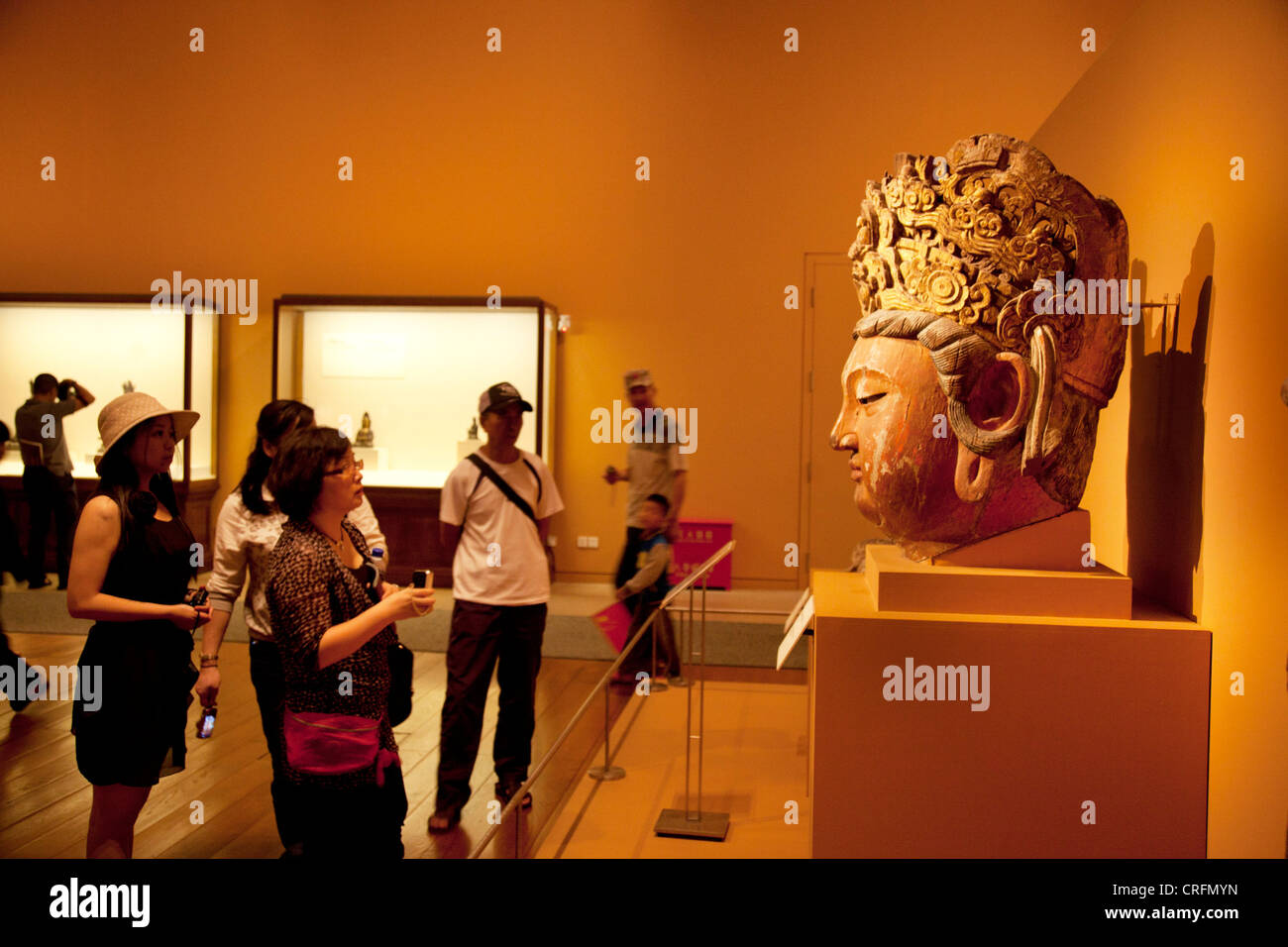 Ancient Chinese art on show in an exhibition at The National Museum of China, Beijing. Stock Photo