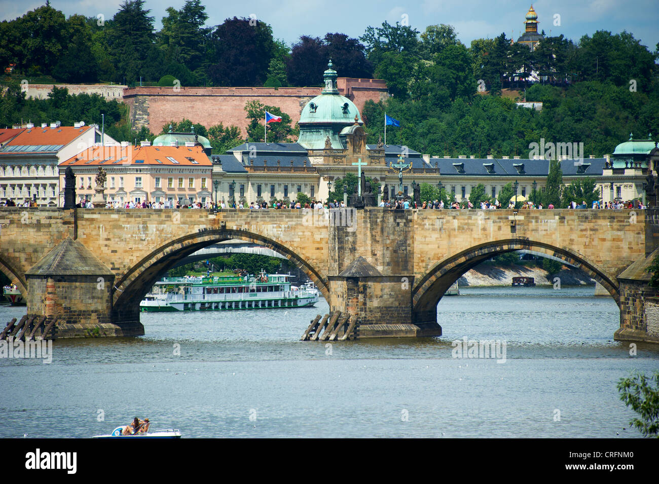 Prague, Charles Bridge, Vltava river, Czech Republic Stock Photo Alamy