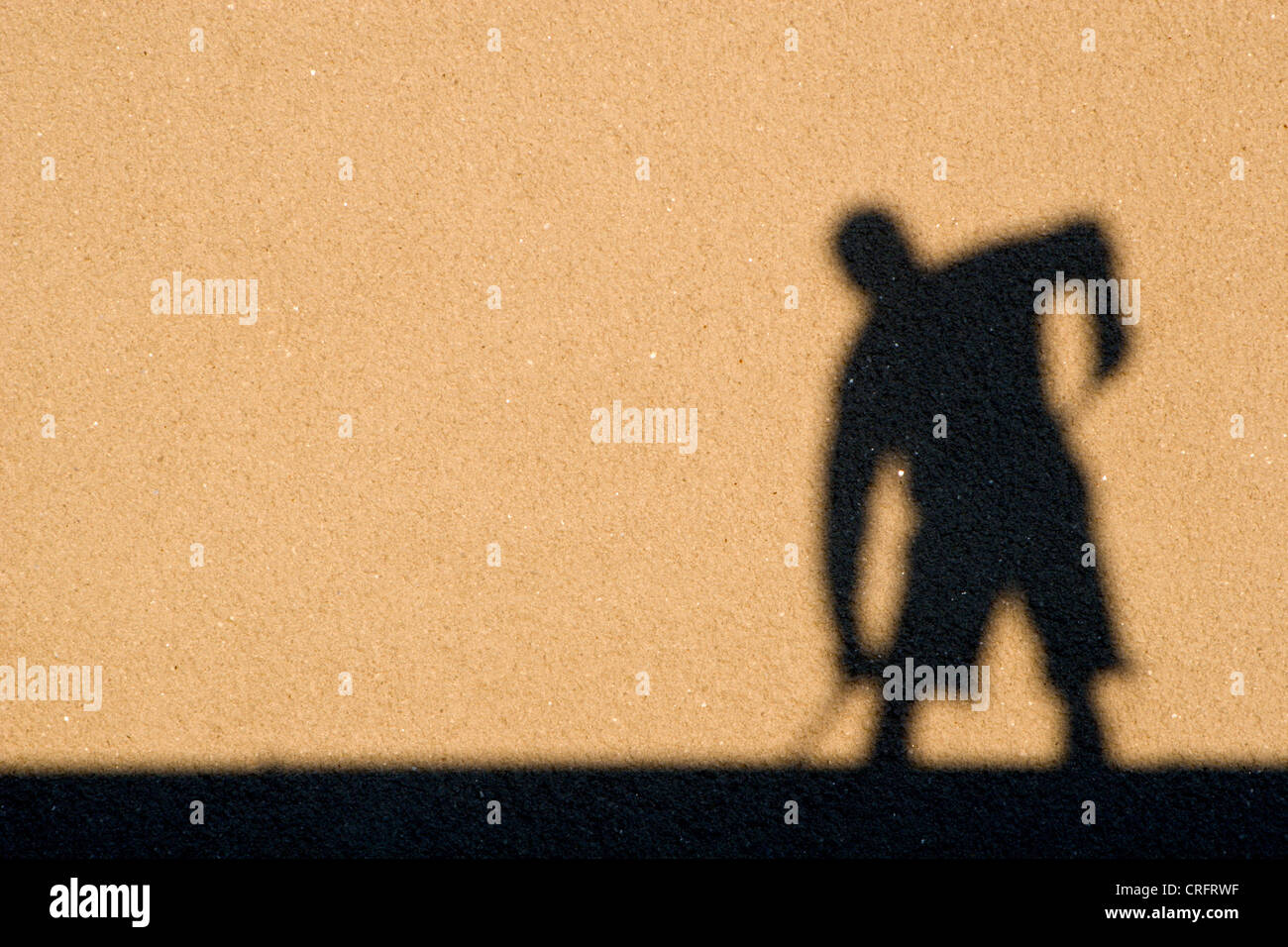 silhouette of a construction worker Stock Photo