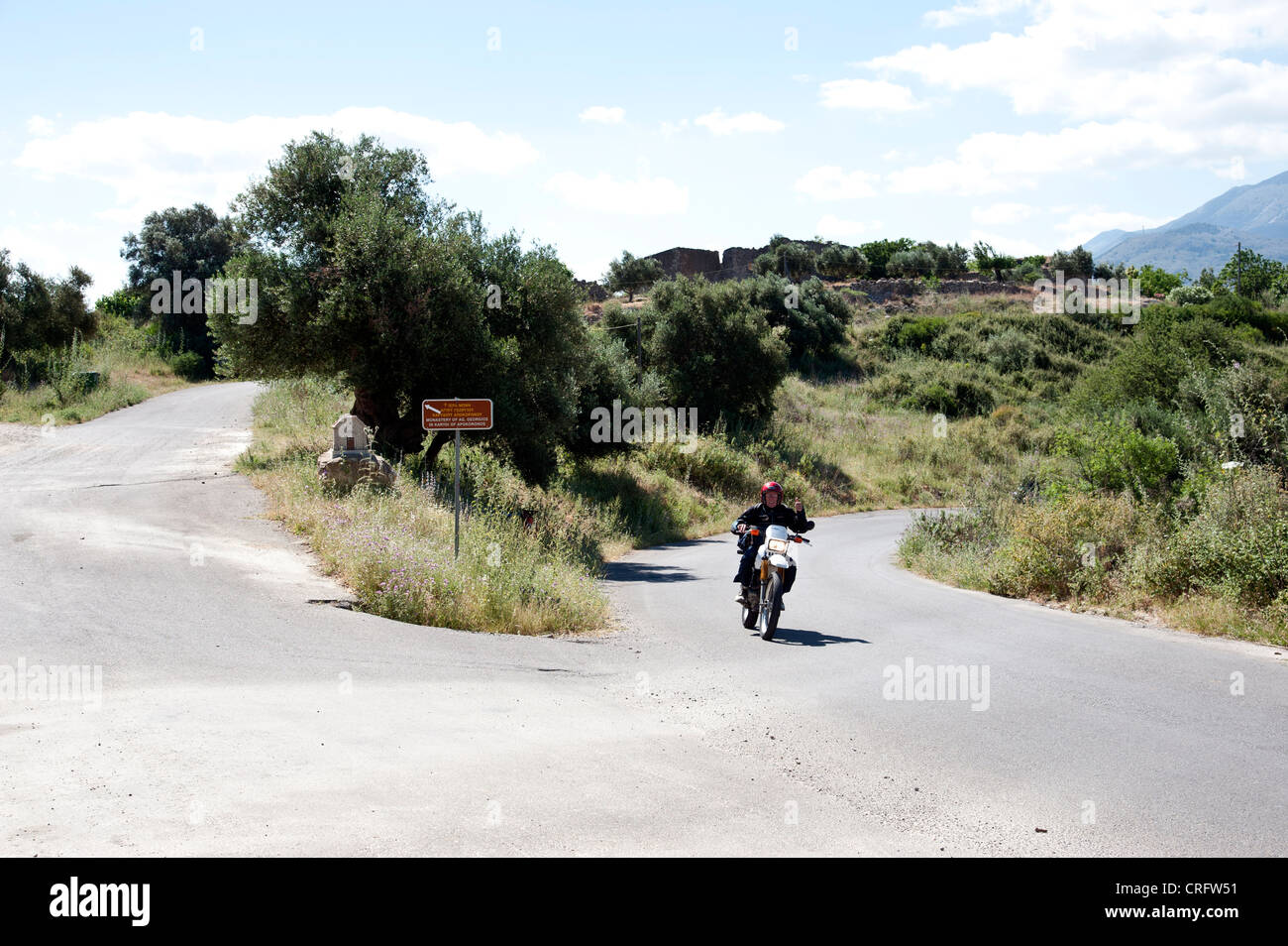 Crete Grece Greece Mediterranean motorcycle Stock Photo Alamy