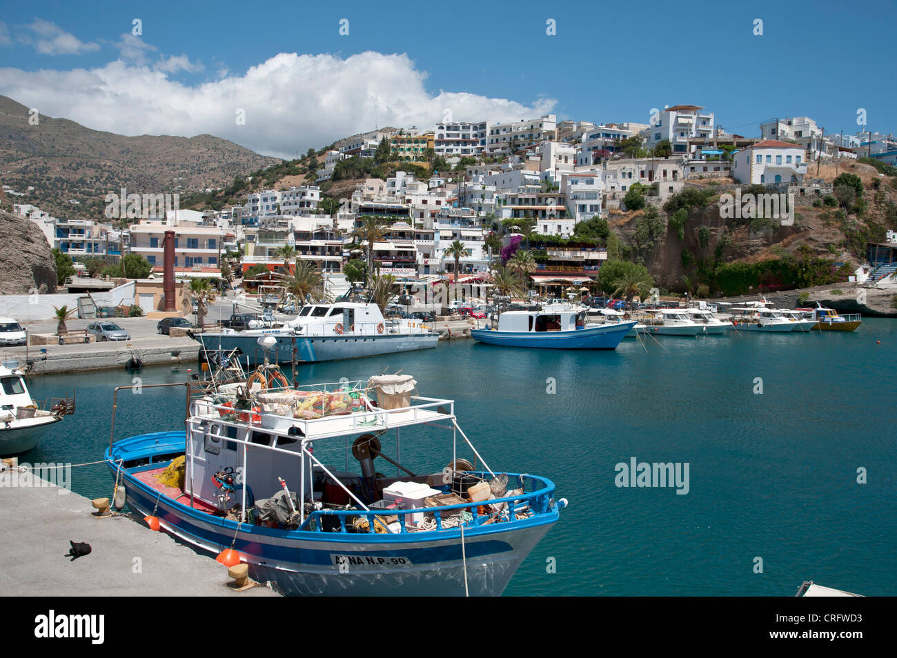 Agia Galini Crete  Greece harbor Mediterranean Stock Photo