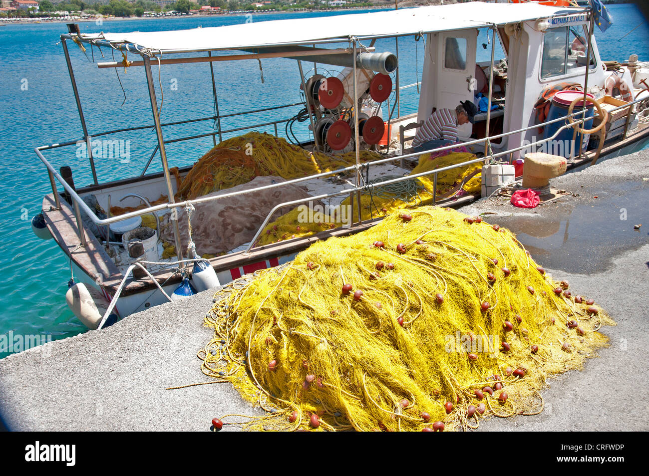 Agia Galini Crete  Greece harbor Mediterranean Stock Photo