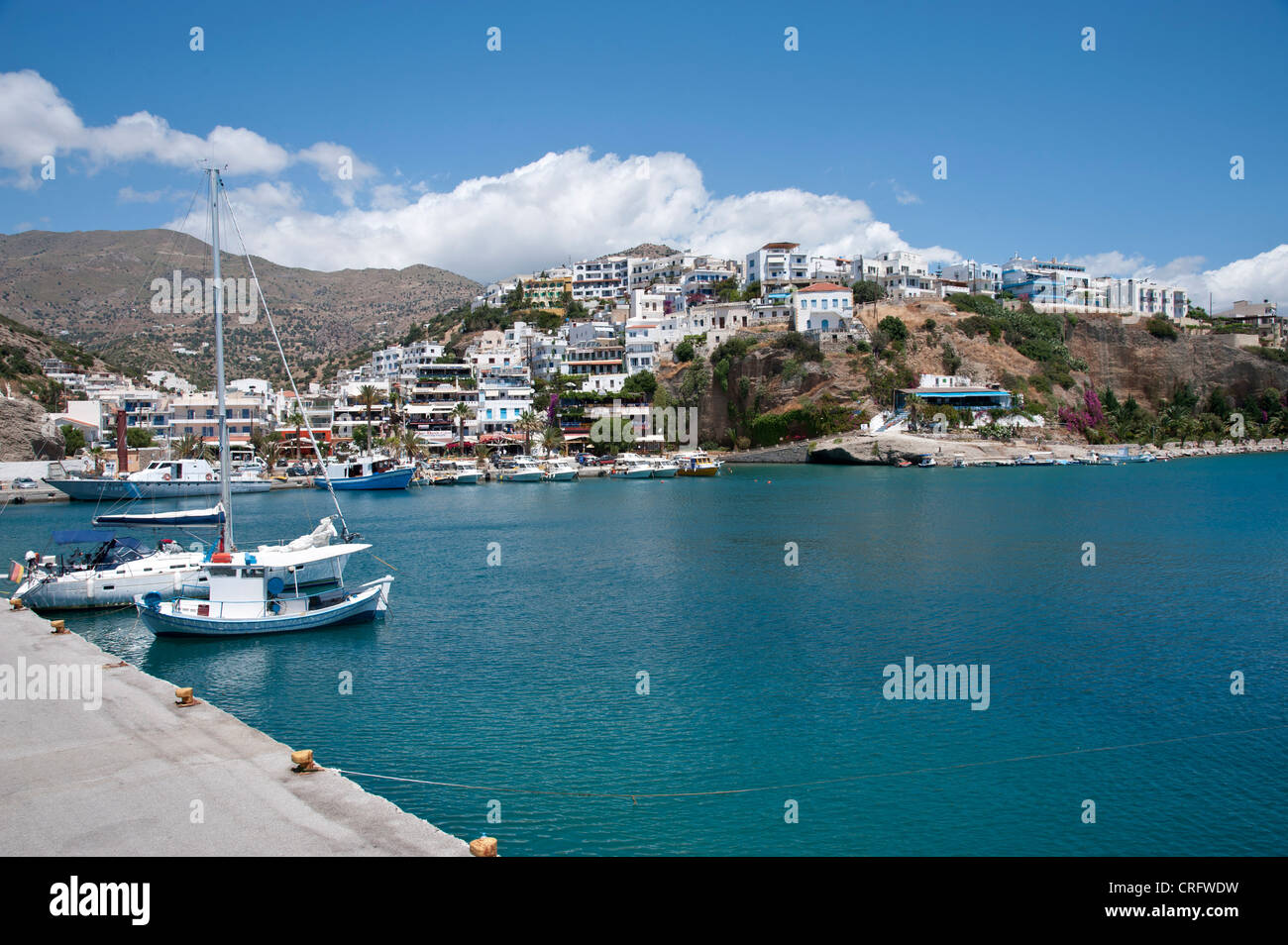 Agia Galini Crete  Greece harbor Mediterranean Stock Photo
