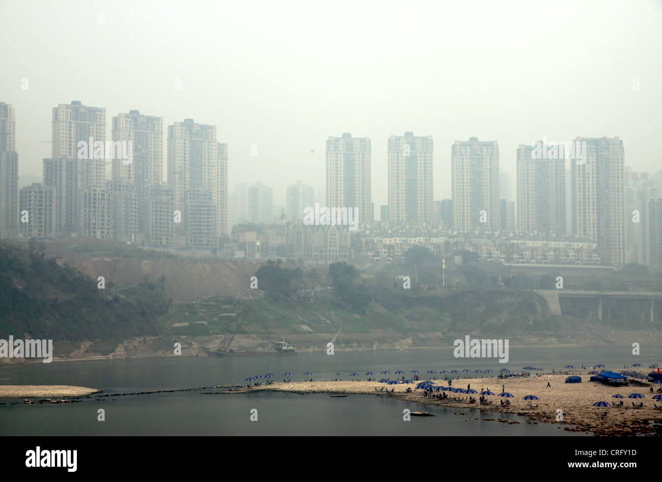 A view of the Yangtze River in Chongqing Stock Photo