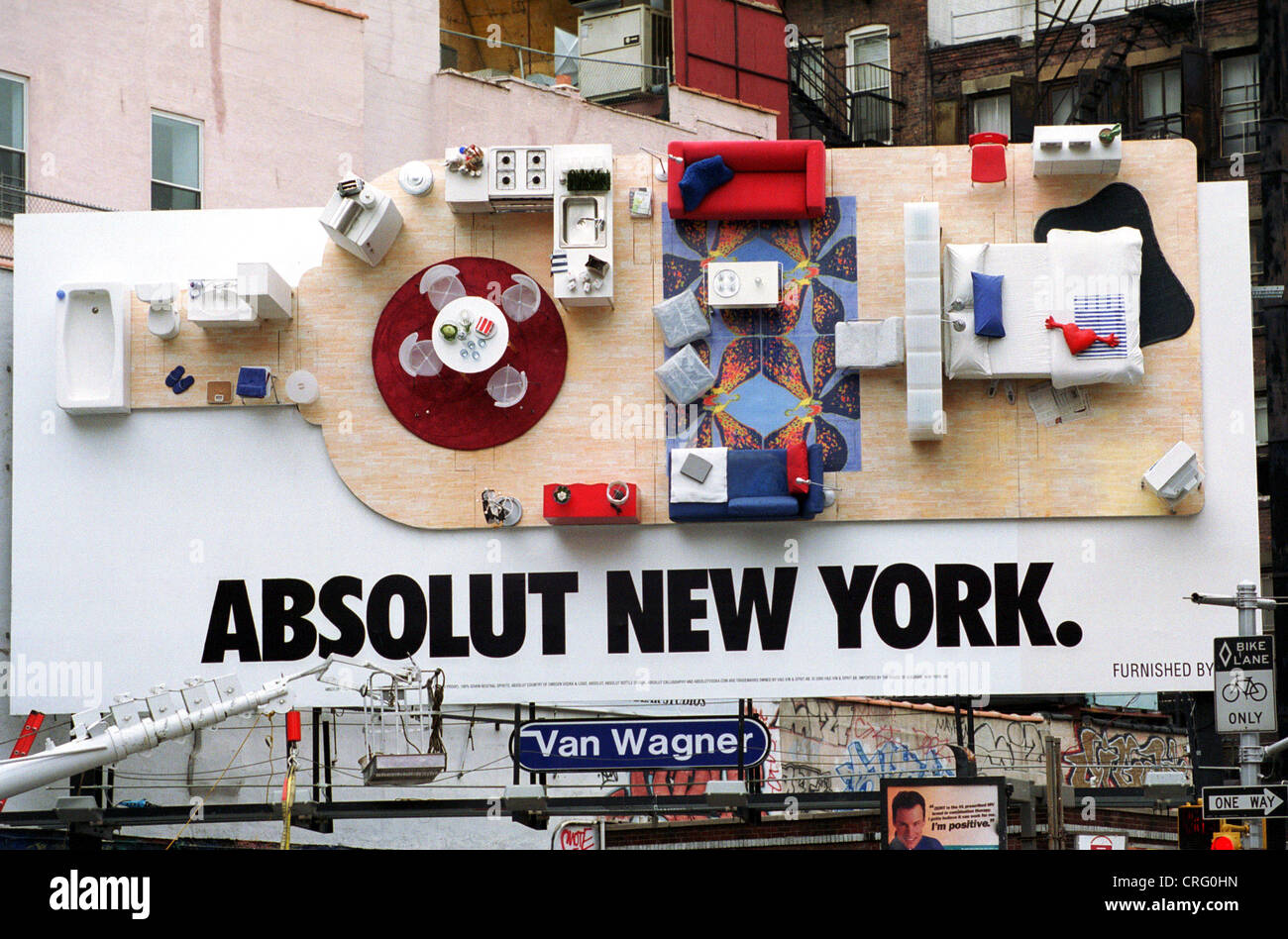 New York, USA, Absolut Vodka billboard Stock Photo - Alamy