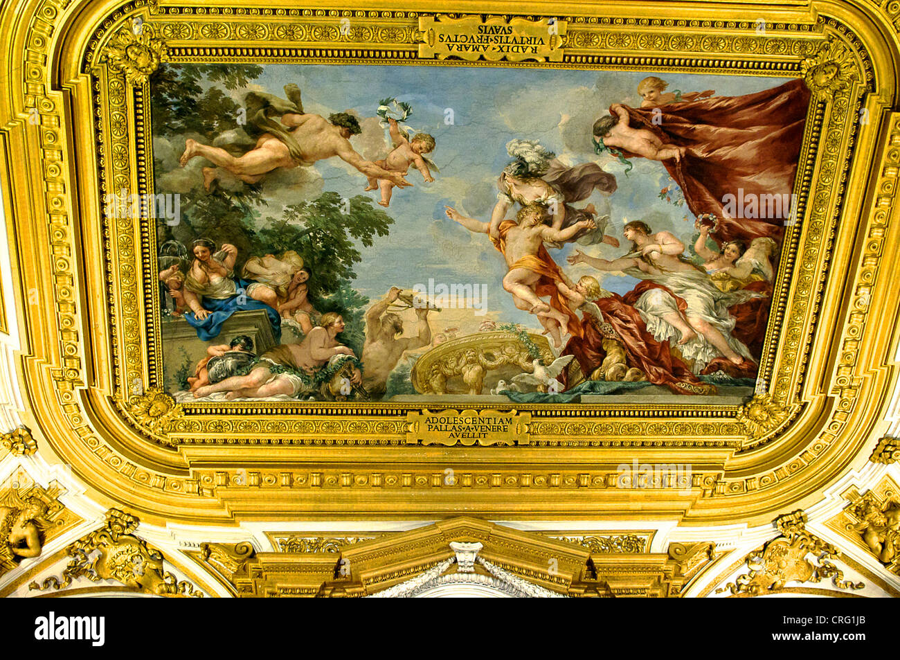 Hero abandoning Venus painted by Pietro da Cortona (1641) ceiling Royal Apartments Pitti Palace Florence Italy Stock Photo