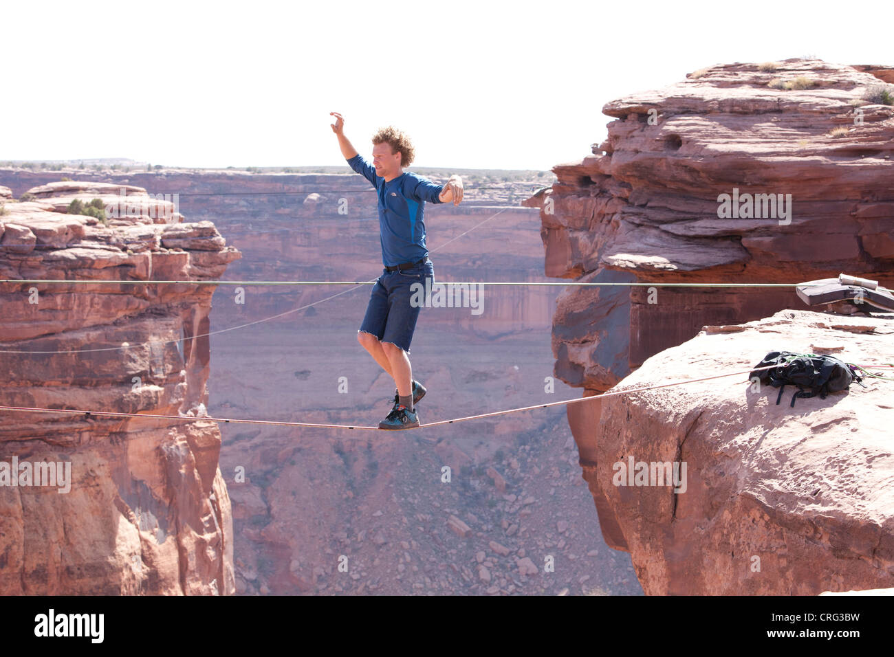 Andy Lewis free soloing a highline at the Fruit Bowl in the film
