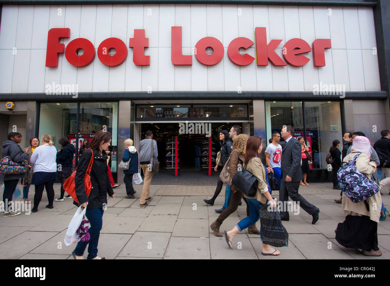 Foot Locker shoe and sportswear retailer, Oxford Street, London, United Kingdom Stock Photo
