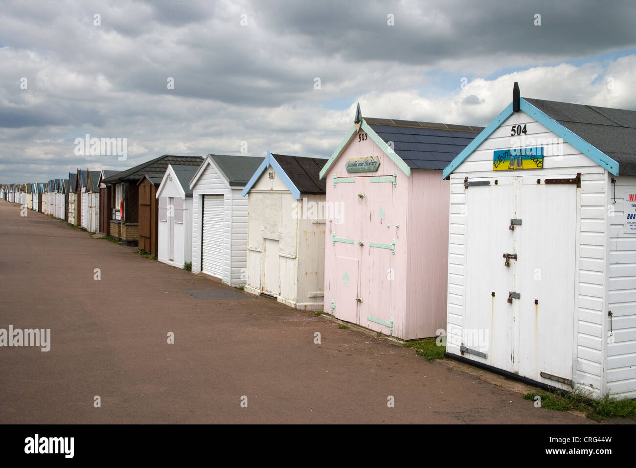 beach huts at shoeburyness on the essex coast Stock Photo Alamy
