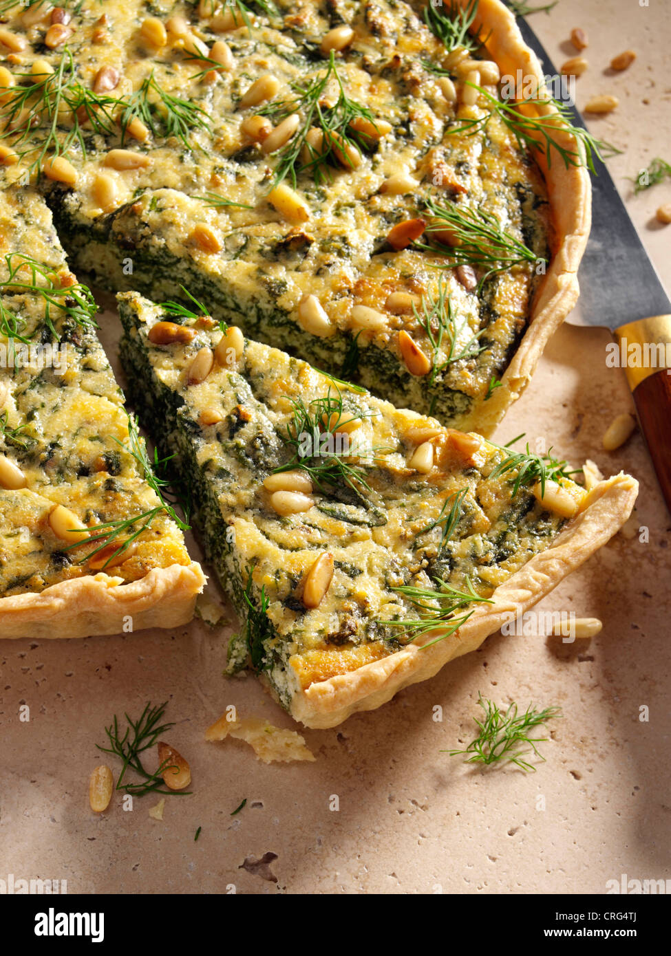 Spinach Ricotta quiche Stock Photo Alamy