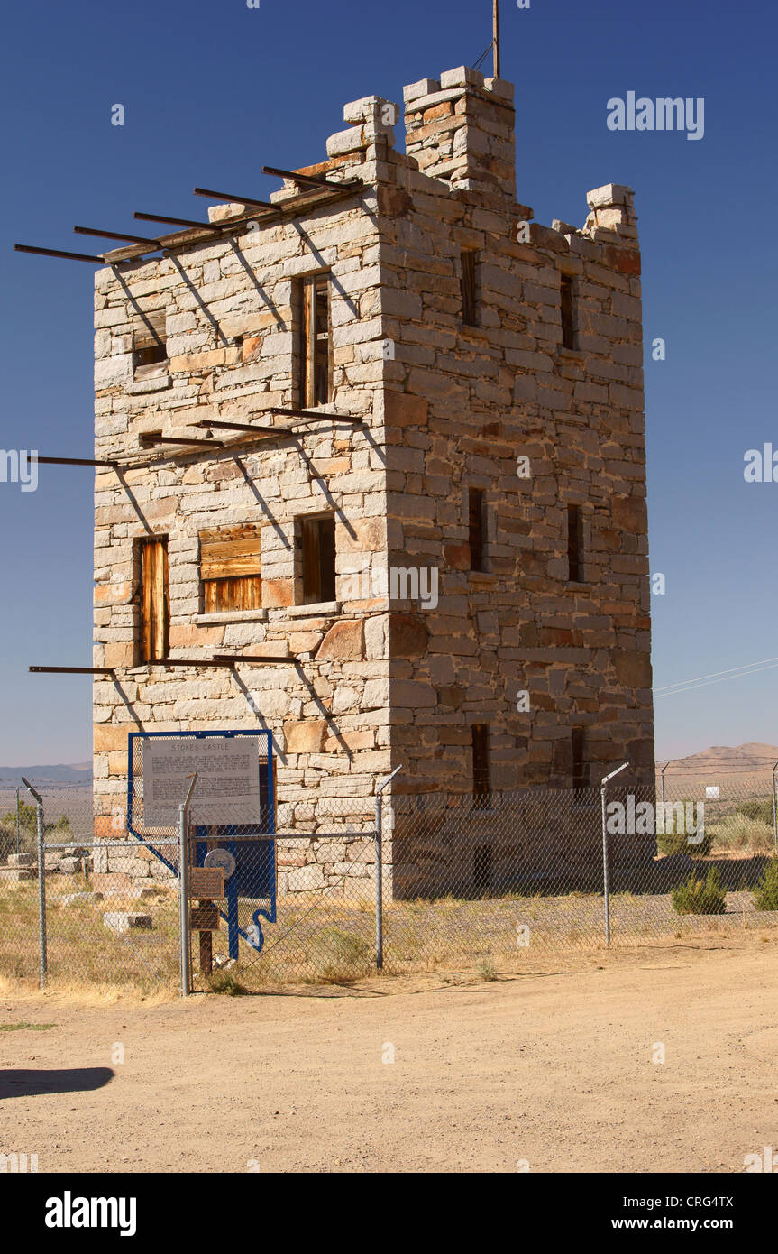 stokes castle austin nevada nv archival authentic commemorated documented  factual historic historical Stock Photo - Alamy