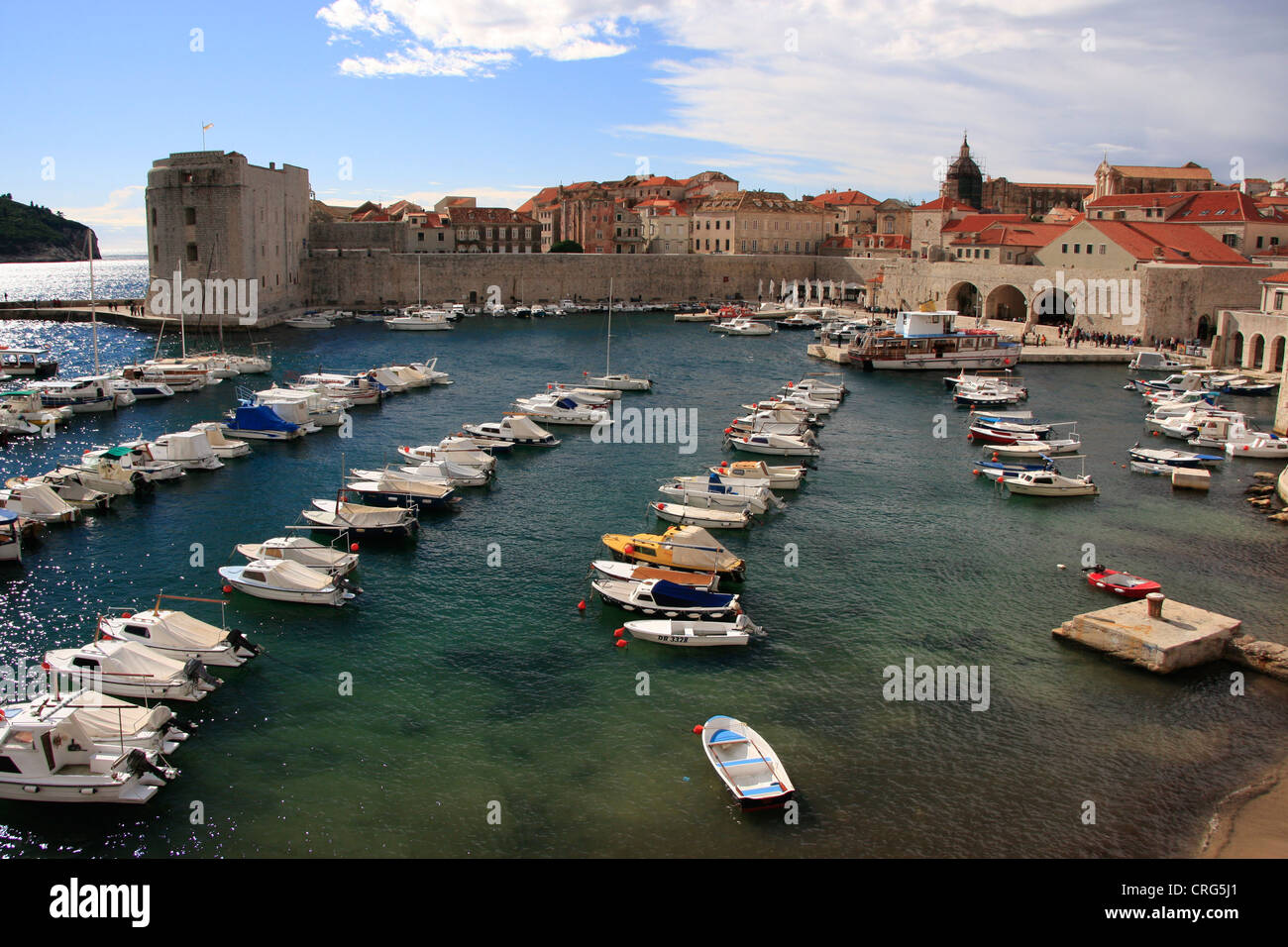 The Old Harbour at Dubrovnik, Croatia Stock Photo
