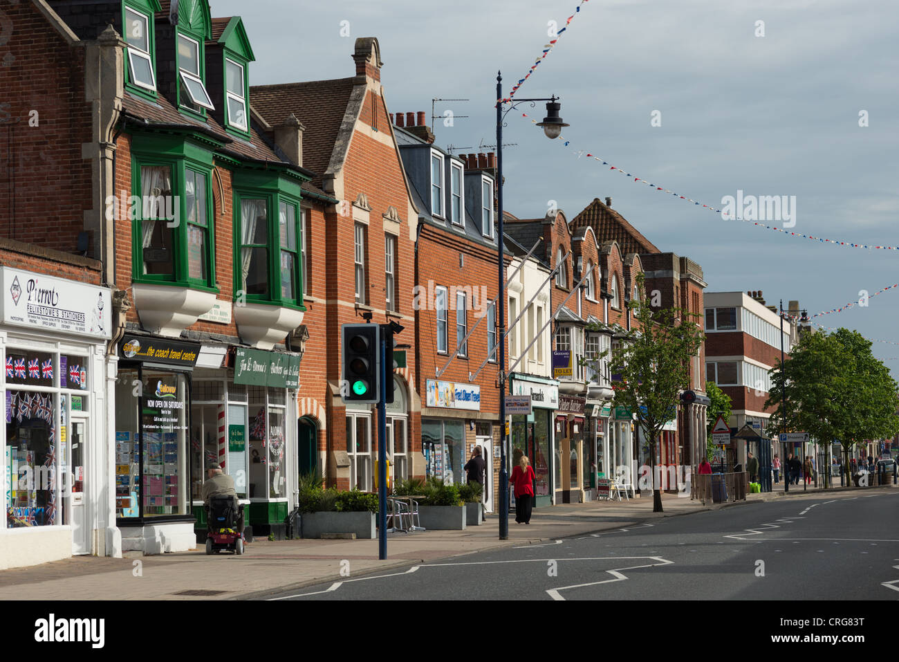 Hamilton Road, the main shopping street in Felixstowe, Suffolk, UK