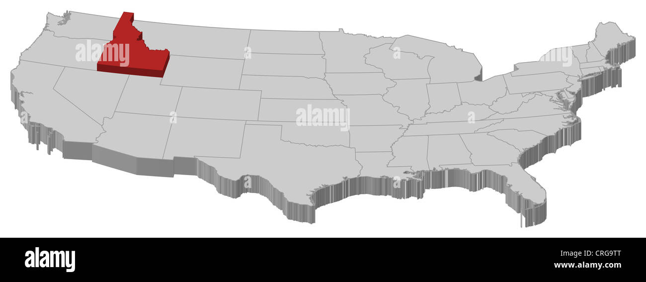 Political Map Of United States With The Several States Where Idaho Is Political Map Of United States With The Several States Where Idaho CRG9TT