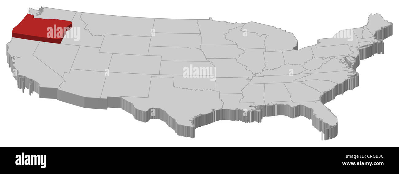 Political Map Of United States With The Several States Where Oregon Is Political Map Of United States With The Several States Where Oregon CRGB3C